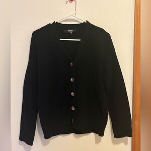 Hudson Jeans Black V-Neck Button up 100% Cotton Cardigan